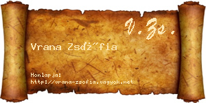 Vrana Zsófia névjegykártya