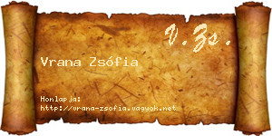 Vrana Zsófia névjegykártya