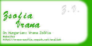 zsofia vrana business card