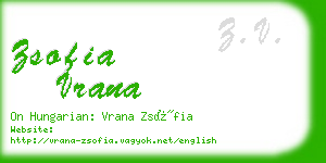 zsofia vrana business card